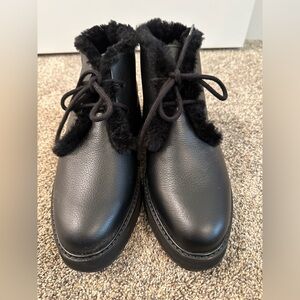 NEW Rachel Comey 40 9.5 Faux Shearling Lined Black Boots Ankle Booties